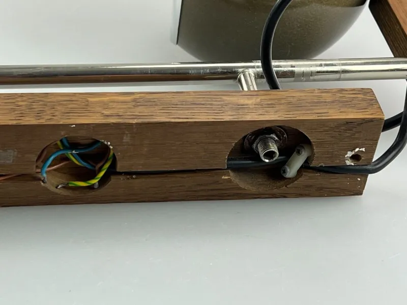Pamono Space Age Sconce in Teak & Metal from Temde> Wall Lights & Sconces