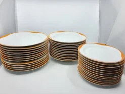 Hot Pamono Space Age Service in White and Orange Porcelain from Heinrich Bavaria, Germany, 1970s, Set of 73