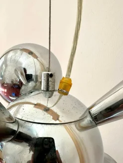 New Pamono Space Age Sputnik Pendant Lamp in Chrome, 1970s