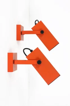 Clearance Pamono Space Age Square Wall Spots attributed to Staff Leuchten, 1970s, Set of 2