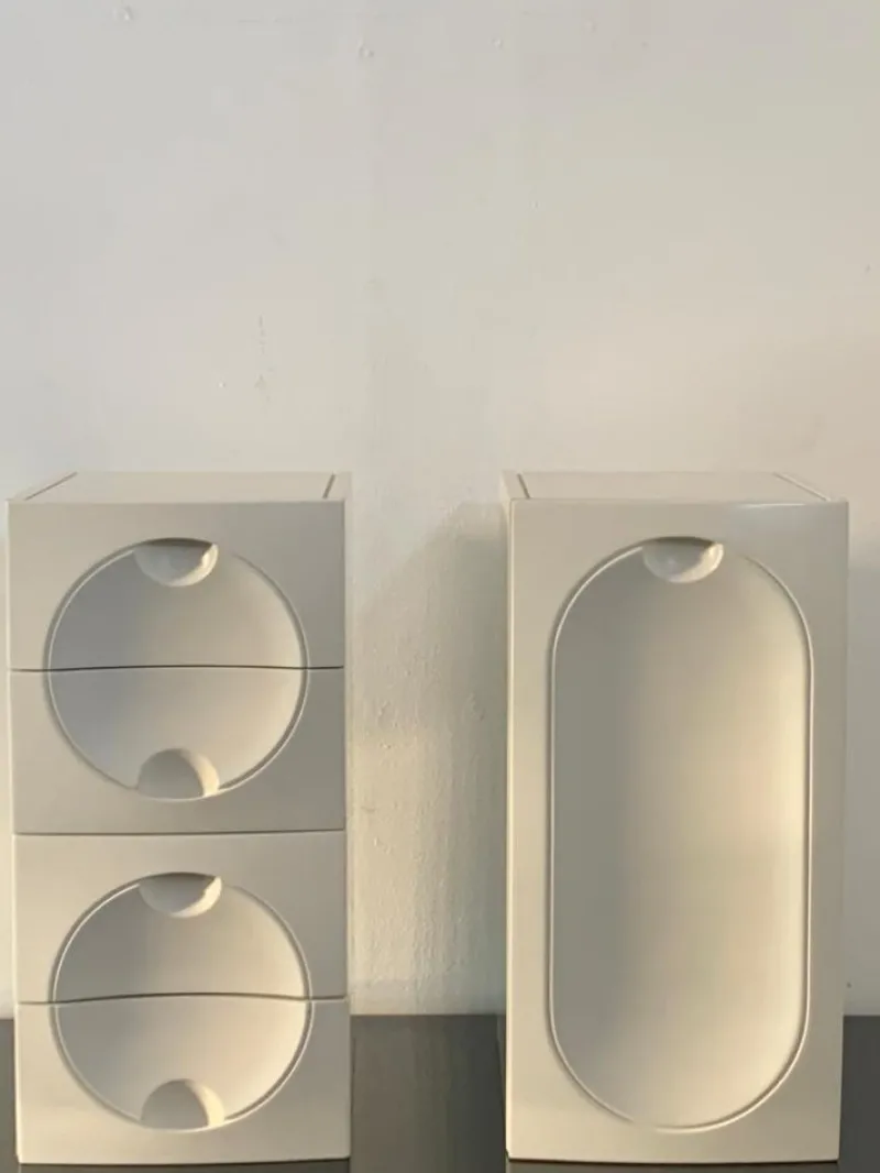 Pamono Space Age Style Lacquered Wooden Cabinets, 1970s, Set of 2> Cabinets & Wardrobes