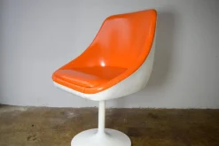 New Pamono Space Age Swivel Chair in Orange, 1970s