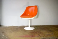 New Pamono Space Age Swivel Chair in Orange, 1970s