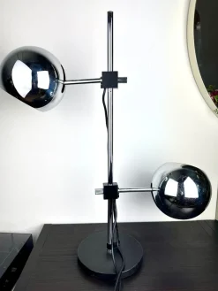 Pamono Space Age Table Lamp with Adjustable Chrome Ball Shades by Reggiani, 1970s> Table Lamps