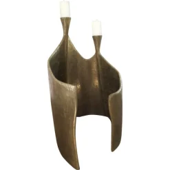 Pamono Space in Space Double Floor Candleholder in Brass and Resin by Atelier Ellery> Tabletop|Candleholders