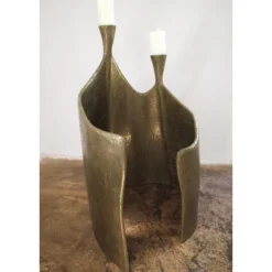 Pamono Space in Space Double Floor Candleholder in Brass and Resin by Atelier Ellery> Tabletop|Candleholders