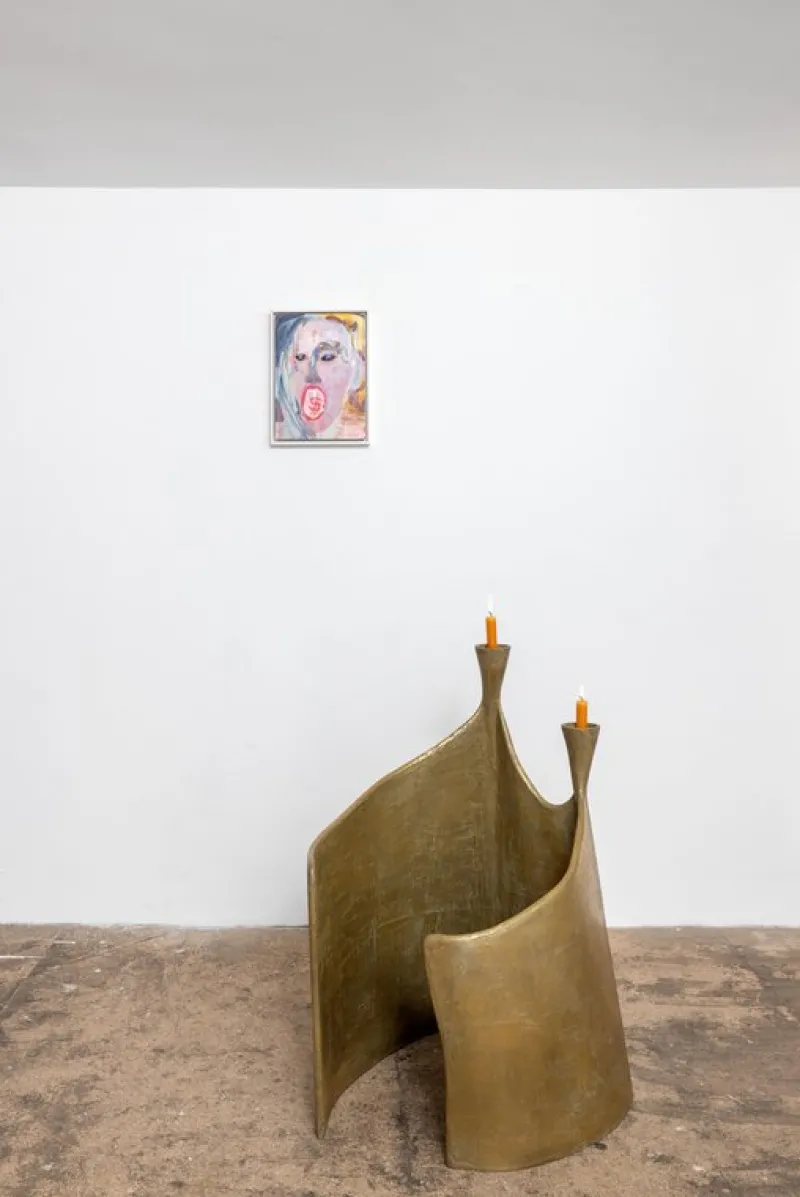 Pamono Space in Space Double Floor Candleholder in Brass and Resin by Atelier Ellery> Tabletop|Candleholders