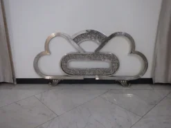 Pamono Spanish Art Deco Nickel Double Bed with Decorative Floral Elements, 1930, Set of 2> Beds & Bedroom Sets