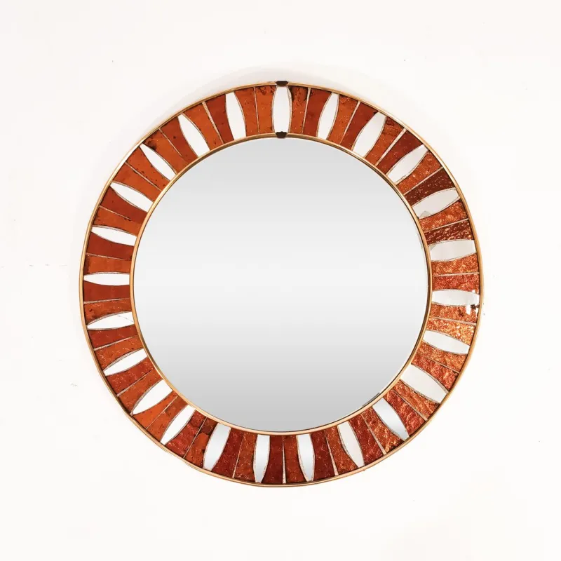 Pamono Spanish Artistic Mirror with Glass Mosaic, 1960s> Mirrors