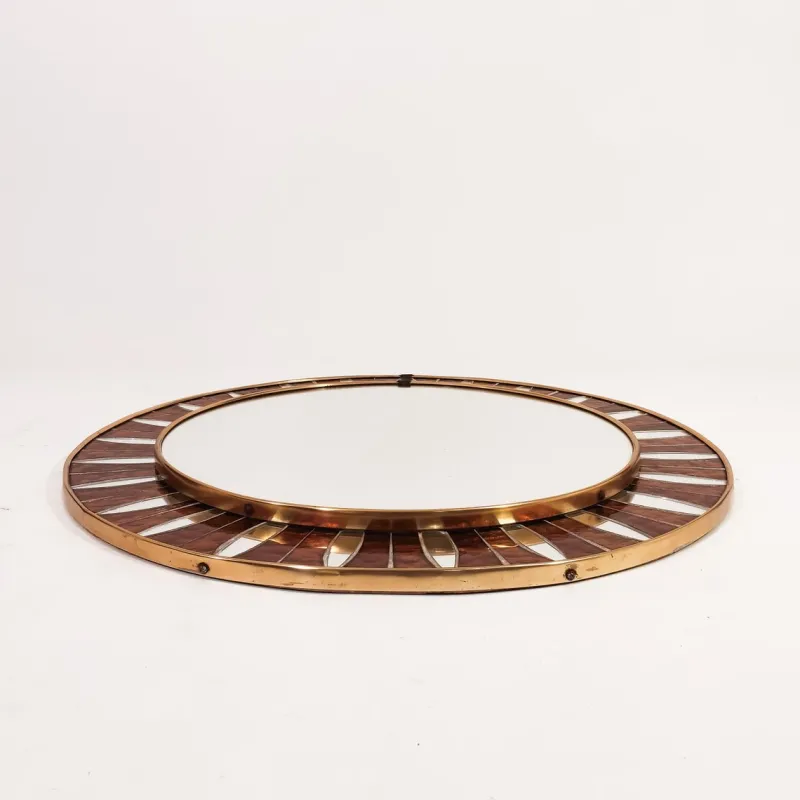 Pamono Spanish Artistic Mirror with Glass Mosaic, 1960s> Mirrors