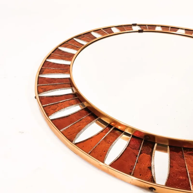 Pamono Spanish Artistic Mirror with Glass Mosaic, 1960s> Mirrors