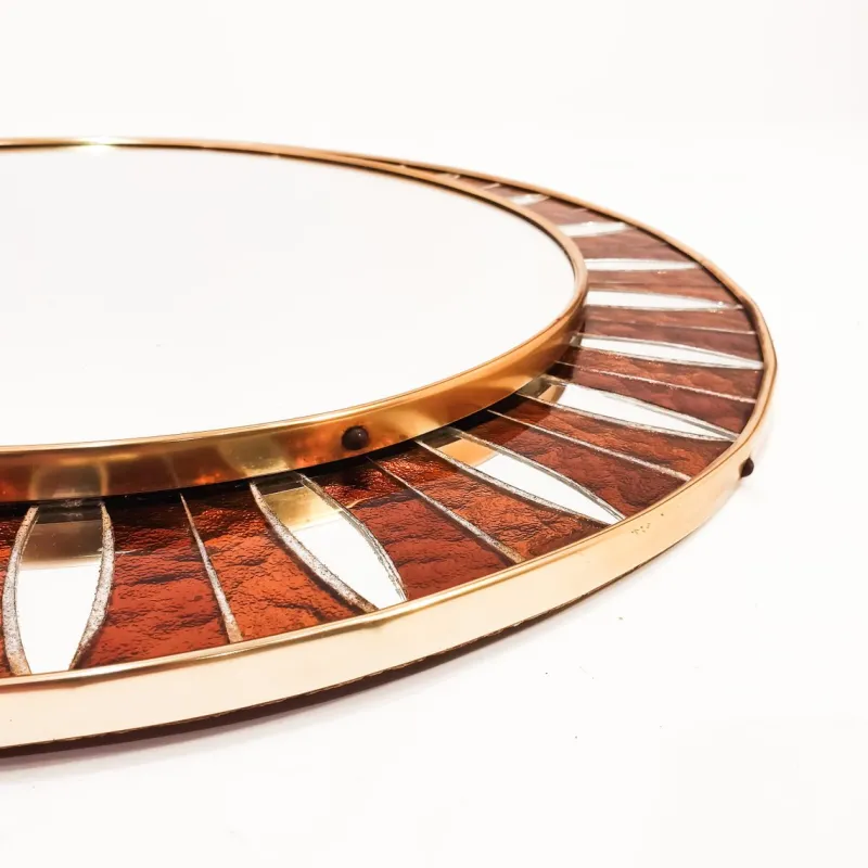 Pamono Spanish Artistic Mirror with Glass Mosaic, 1960s> Mirrors