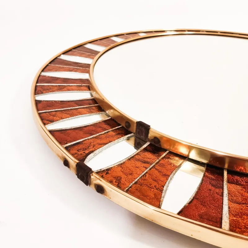 Pamono Spanish Artistic Mirror with Glass Mosaic, 1960s> Mirrors