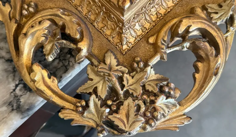 Pamono Spanish Baroque Style Carved Gilded Walnut Ormolu Mirror, 1890s> Mirrors