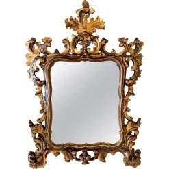 Discount Pamono Spanish Baroque Style Carved Gilded Walnut Ormolu Mirror, 1890