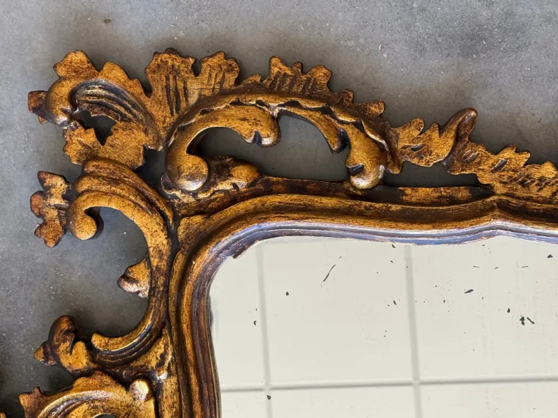 Discount Pamono Spanish Baroque Style Carved Gilded Walnut Ormolu Mirror, 1890