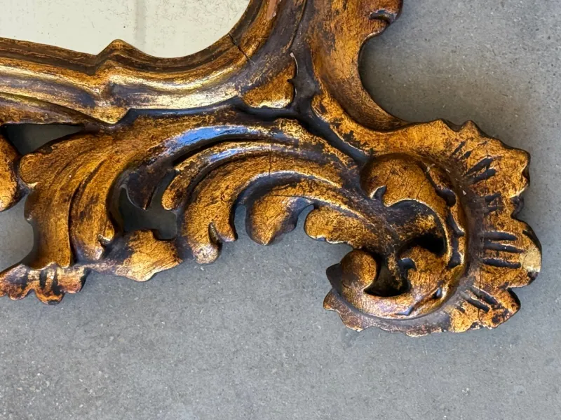 Discount Pamono Spanish Baroque Style Carved Gilded Walnut Ormolu Mirror, 1890
