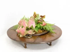 Pamono Spanish Basque Oak & Copper Brazier or Planter, 19th Century><noscript><img width=
