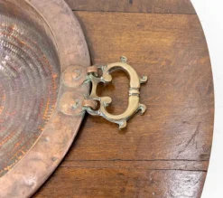 Pamono Spanish Basque Oak & Copper Brazier or Planter, 19th Century><noscript><img width=