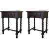 Hot Pamono Spanish Carved Nightstands with Low Shelves, 1890s, Set of 2
