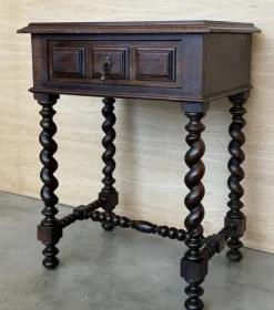 Hot Pamono Spanish Carved Nightstands with Low Shelves, 1890s, Set of 2