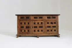 Best Pamono Spanish Carved Walnut Credenza, 1960s