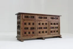 Best Pamono Spanish Carved Walnut Credenza, 1960s