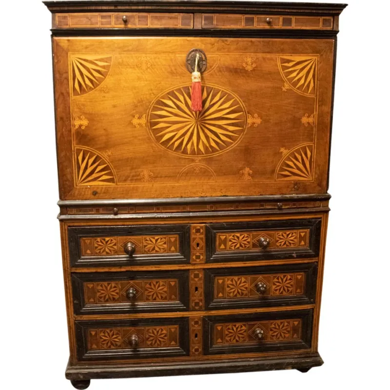 Pamono Spanish Charles IV Secretaire with Drawers with Inlaid Work, 1750> Secretaires