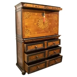 Pamono Spanish Charles IV Secretaire with Drawers with Inlaid Work, 1750><noscript><img width=