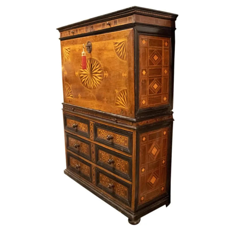 Pamono Spanish Charles IV Secretaire with Drawers with Inlaid Work, 1750> Secretaires