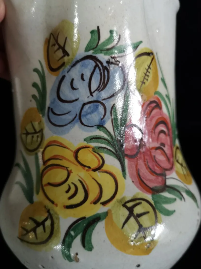Pamono Spanish Folk Art Ceramic Wine Jug, 1880s> Bottles, Carafes & Jugs