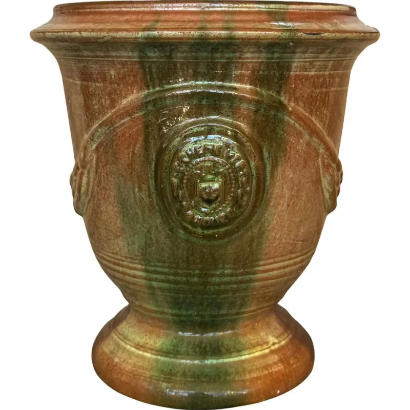 Sale Pamono Spanish Green Glazed Pottery Jardiniere, 1890s