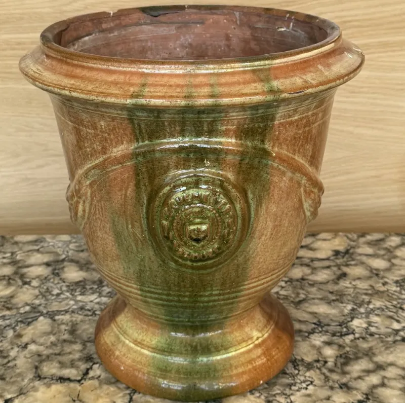 Sale Pamono Spanish Green Glazed Pottery Jardiniere, 1890s