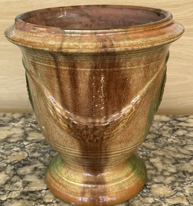 Sale Pamono Spanish Green Glazed Pottery Jardiniere, 1890s