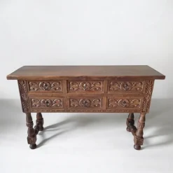 Outlet Pamono Spanish Hand Carved Console Table, 1920s