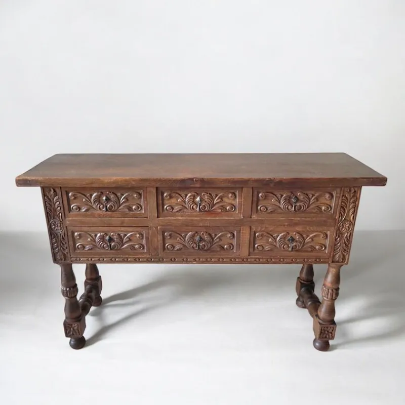 Outlet Pamono Spanish Hand Carved Console Table, 1920s