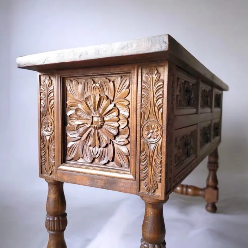 Outlet Pamono Spanish Hand Carved Console Table, 1920s