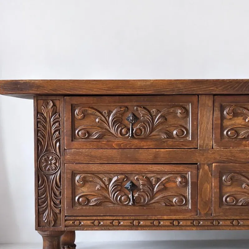 Outlet Pamono Spanish Hand Carved Console Table, 1920s
