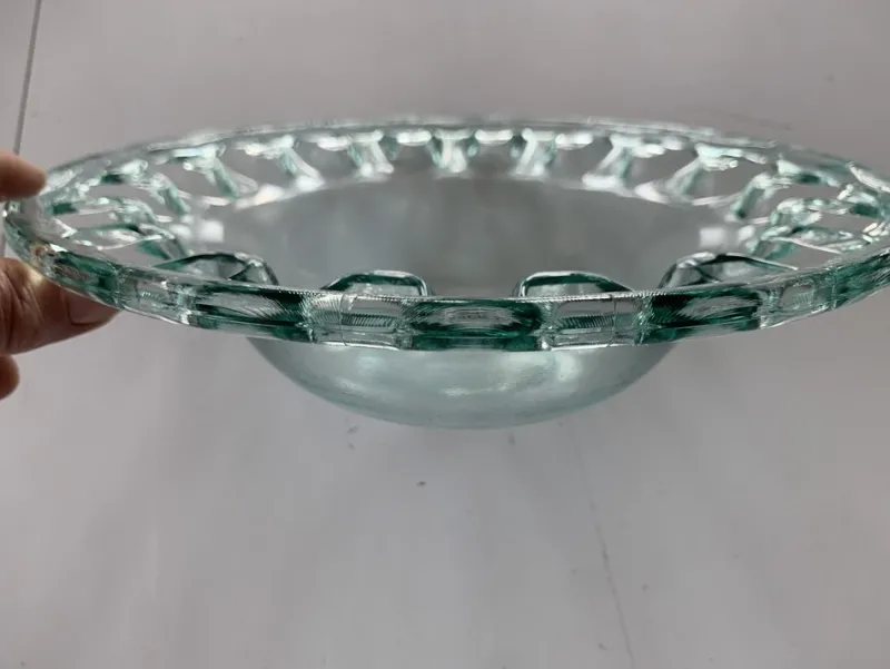 Pamono Spanish Openwork Glass Bowl, 1970s> Bowls