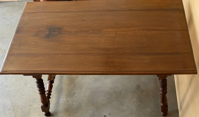Sale Pamono Spanish Side Table with Carved Turned Legs and Double Stretcher, 1890s