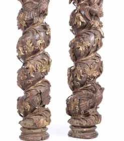 Pamono Spanish Spiral Columns, 17th Century, Set of 2