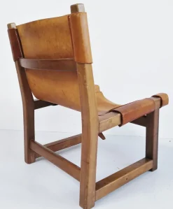 Pamono Spanish Walnut and Leather Model Riaza Childrens Chair by Paco Muñoz for Darro, 1950s> Children's Chairs