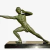 Clearance Pamono Spelter and Marble Sculpture by Jean De Roncourt, 1930