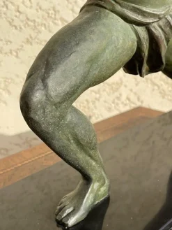 Clearance Pamono Spelter and Marble Sculpture by Jean De Roncourt, 1930