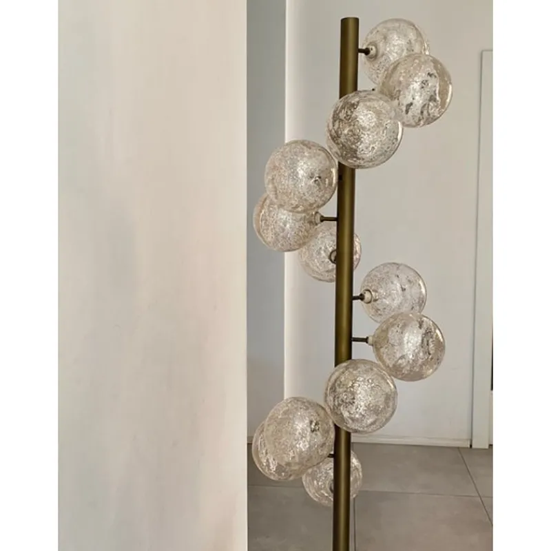 Pamono Spheres with Gold Murano Glass Burnished Floor Lamp by Simoeng> Floor Lamps