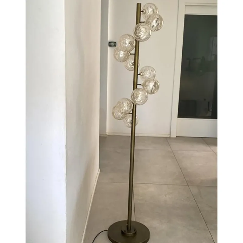 Pamono Spheres with Gold Murano Glass Burnished Floor Lamp by Simoeng> Floor Lamps