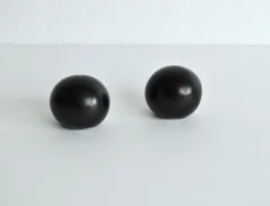 Online Pamono Spherical Black Ear-Clips in Ebony from Monies, Denmark, 2000s, Set of 2