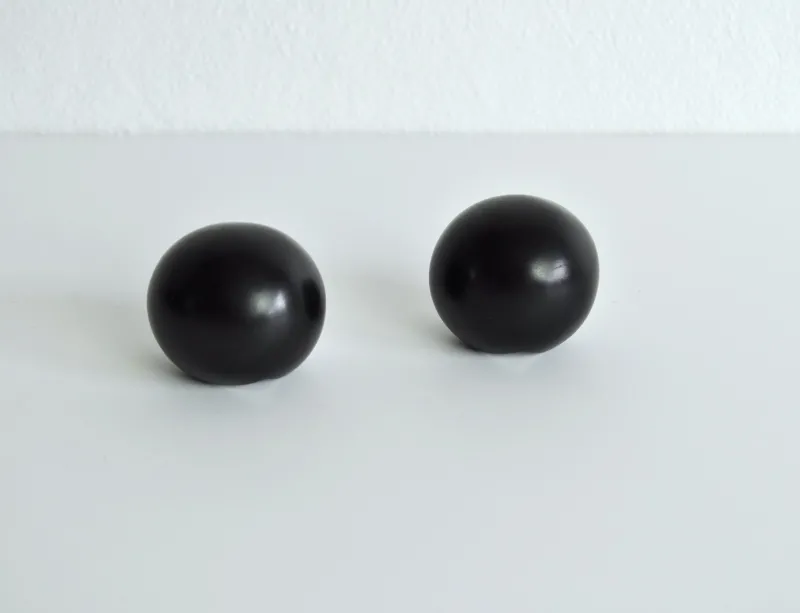 Online Pamono Spherical Black Ear-Clips in Ebony from Monies, Denmark, 2000s, Set of 2