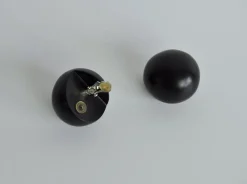 Online Pamono Spherical Black Ear-Clips in Ebony from Monies, Denmark, 2000s, Set of 2