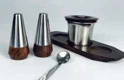 Online Pamono Spice Set in Rosewood and Stainless Steel by Eckhoff and Sachs for Lundtofte, 1960s, Set of 6